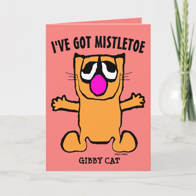 TARJETA FESTIVA GIBBY CAT PERSONALIZADO FUNNY NAVIDADES GREETING C (Anverso)