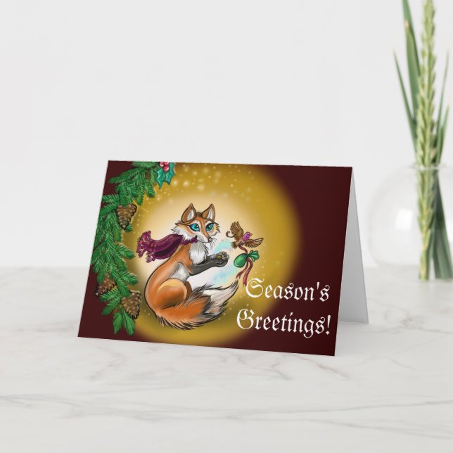 Tarjeta Festiva Gifting Fox Holiday (Anverso)