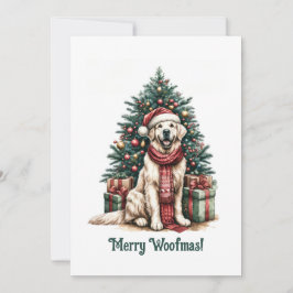 Tarjeta Festiva Gigante Navidades del Golden Retriever Woofmas Dog