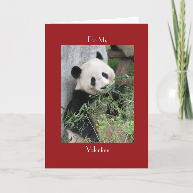 Tarjeta Festiva Gigante Panda El día de San Valentín Red Cuddle y  (Anverso)