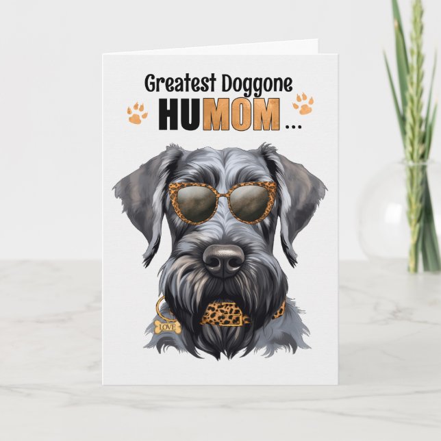 Tarjeta Festiva Gigante perro Schnauzer: el mejor día de la madre  (Anverso)
