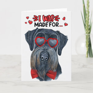 Tarjeta Festiva Gigante perro Schnauzer hecho para amarte San Vale