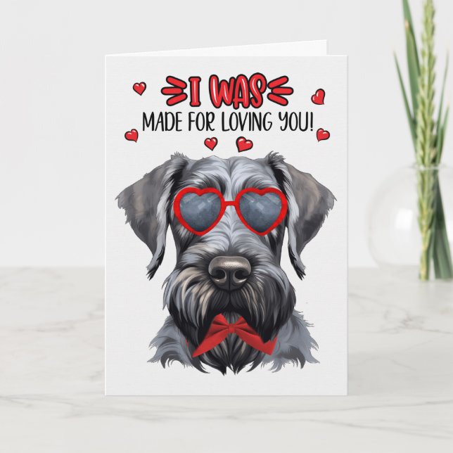 Tarjeta Festiva Gigante perro Schnauzer hecho para amarte San Vale (Anverso)
