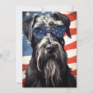 Tarjeta Festiva Gigante Schnauzer 4 de julio Día de la Independenc