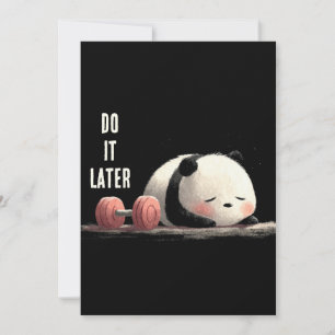 Tarjeta Festiva Gimnasio Panda Cansado – Arte Divertido y Lindo de