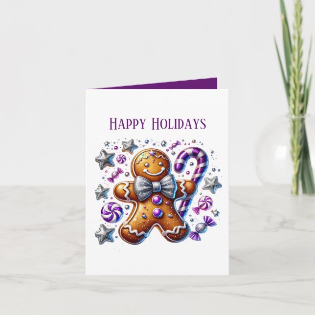 Tarjeta Festiva gingbread add message Happy (Anverso)