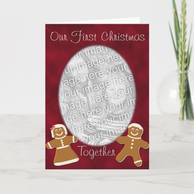 Tarjeta Festiva Gingbread First Christmas Together (Anverso)