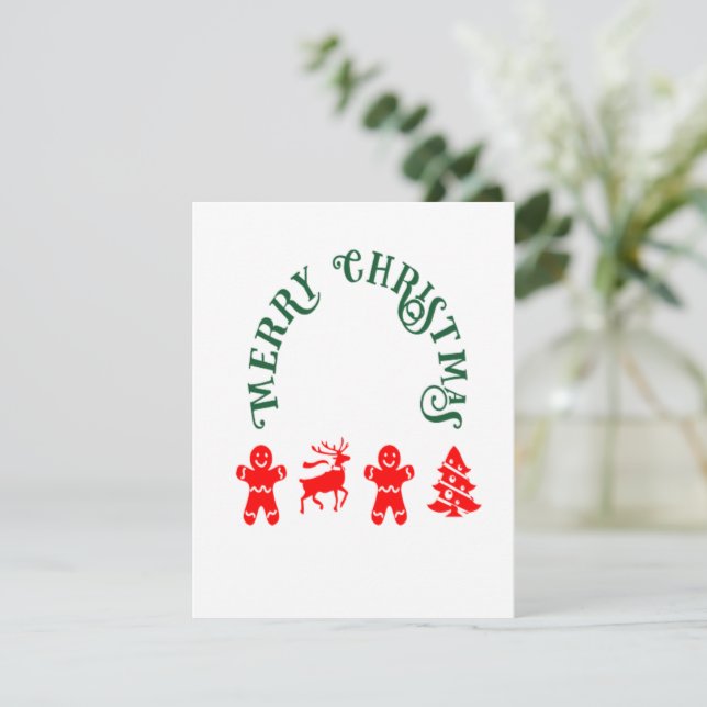 Tarjeta Festiva Ginger Bread Man (Anverso de pie)