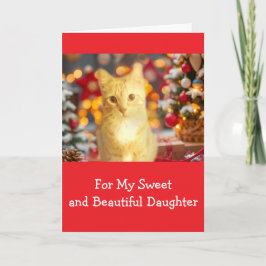 Tarjeta Festiva Ginger, Orange, "For Daughter" Christmas