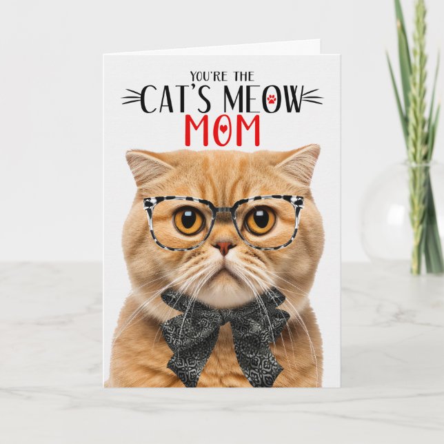 Tarjeta Festiva Ginger Scottish le pasó gato a la madre en el día  (Anverso)