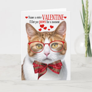 Tarjeta Festiva Ginger Tabby Cat El día de San Valentín Humor feli