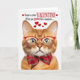 Tarjeta Festiva Ginger Tabby Cat Feline Humor El día de San Valent