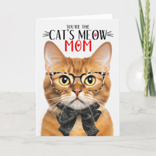 Tarjeta Festiva Ginger Tabby Cat para mamá en el día de la madre