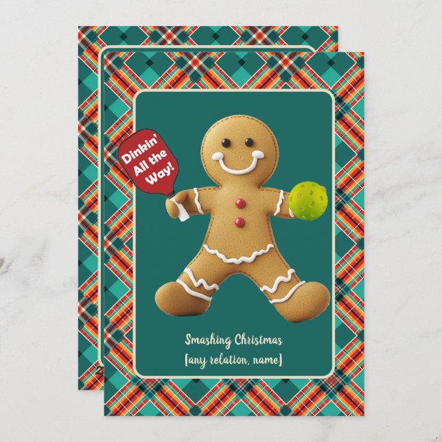 Tarjeta Festiva Gingerbread Chething (Anverso / Reverso)