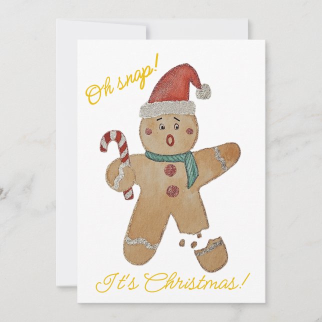 Tarjeta Festiva Gingerbread Cookie Flat Holiday Card (Anverso)