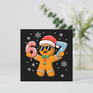 Tarjeta Festiva Gingerbread Divertido Seis Siete 67 Helado Goteo N