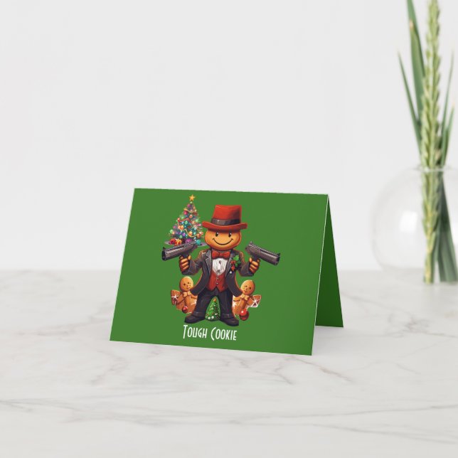 Tarjeta Festiva Gingerbread Gangster (Anverso)