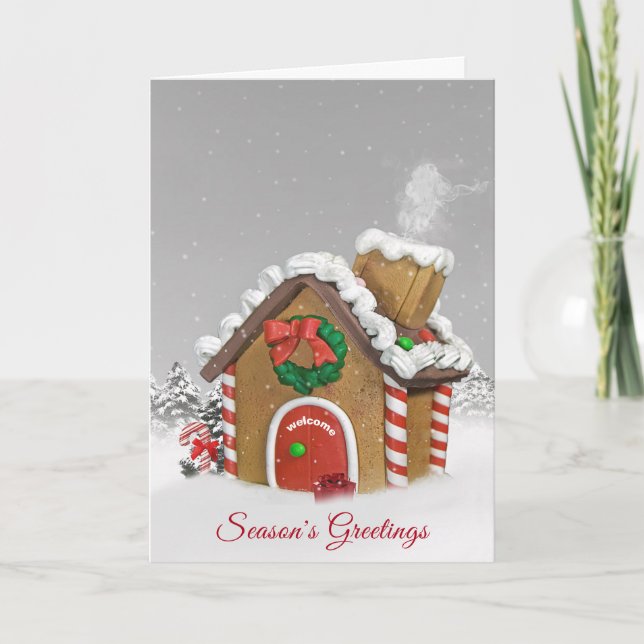 Tarjeta Festiva Gingerbread House (Anverso)