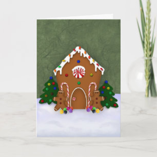 Tarjeta Festiva Gingerbread House Christmas Card