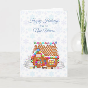Tarjeta Festiva Gingerbread House, Navidades de nueva dirección