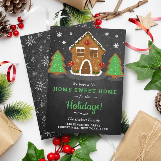 Tarjeta Festiva Gingerbread House Nuevo Hogar Para Las Vacaciones (Subido por el creador)