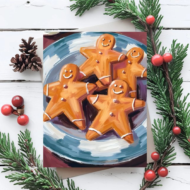 Tarjeta Festiva Gingerbread Man Cookies | Merry Christmas (Subido por el creador)