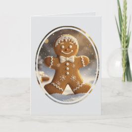 Tarjeta Festiva Gingerbread Man Cookies Whimsical Christmas