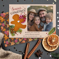 Gingerbread Man Seasons Greetings Photo Navidades