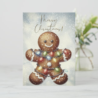 Tarjeta Festiva Gingerbread Man Winter Christmas