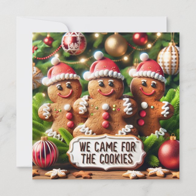 Tarjeta Festiva Gingerbread Santa Claus (Anverso)