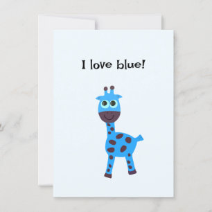 Tarjeta Festiva Girafa azul