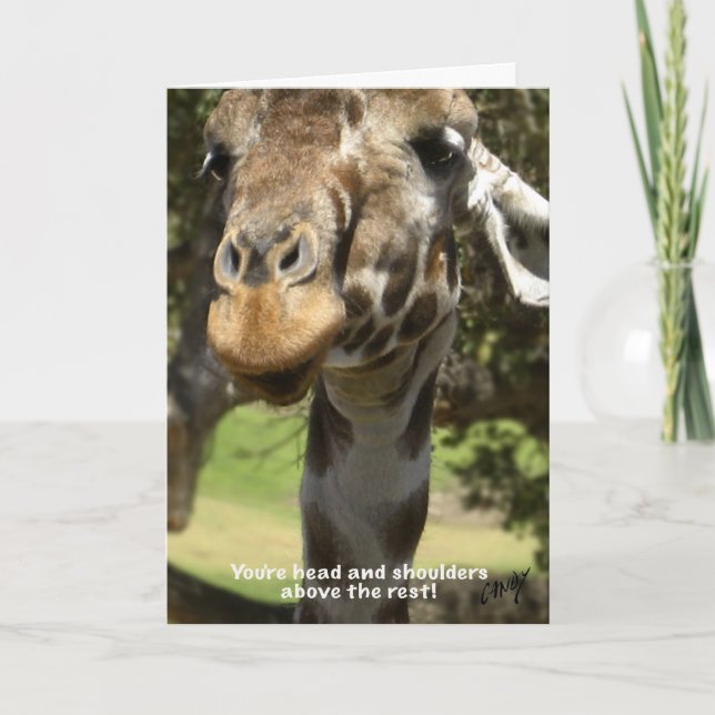 Tarjeta Festiva Giraffe (Anverso)