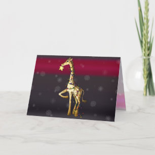 Tarjeta Festiva Giraffe brillante