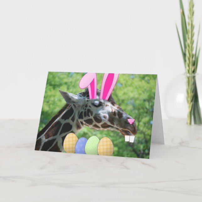 Tarjeta Festiva Giraffe de Pascua (Anverso)