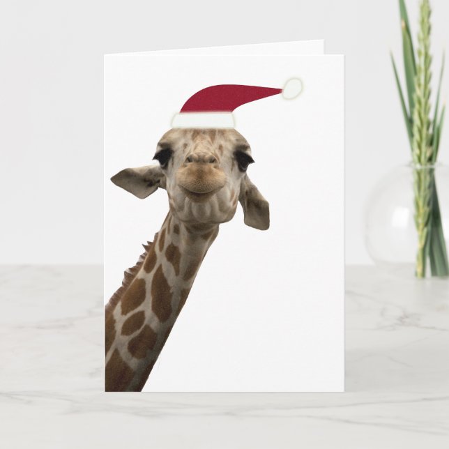 Tarjeta Festiva Giraffe Greetings (Anverso)