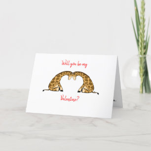 Tarjeta Festiva Giraffe Love Heart Valentine Card