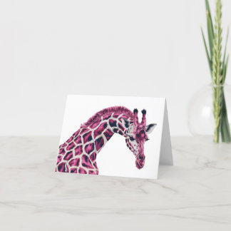 Tarjeta Festiva Giraffe rosa Feliz cumpleaños a un individuo único