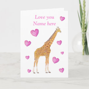 Tarjeta Festiva Giraffe Valentine