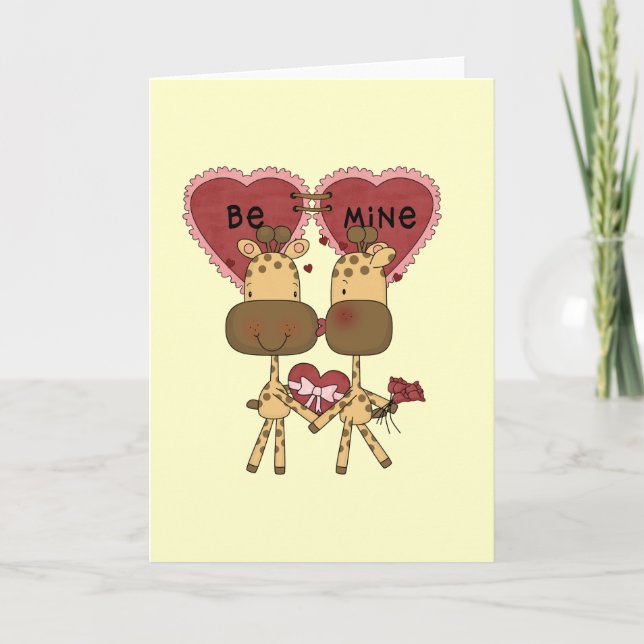 Tarjeta Festiva Giraffe Valentine Love T-shirts y regalos (Anverso)