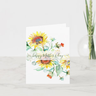 Tarjeta Festiva Girasoles acuarela