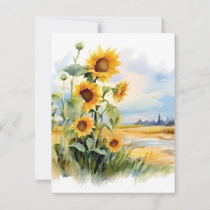 Tarjeta Festiva Girasoles en caída