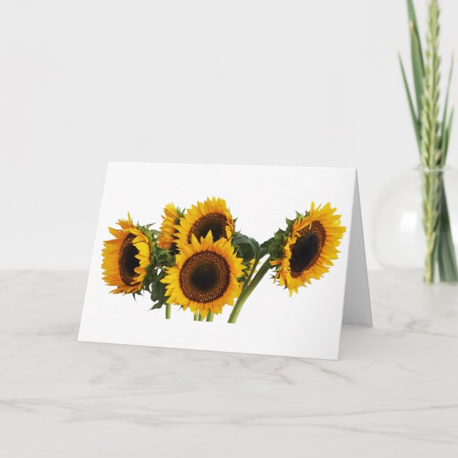 Tarjeta Festiva Girasoles soleados (Anverso)
