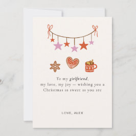 Tarjeta Festiva Girlfriend Christmas Card Cute Personalized