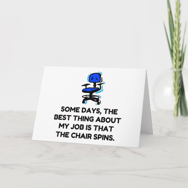 Tarjeta Festiva Giro de la silla de trabajo (Anverso)