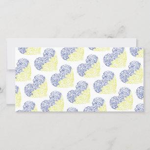 Tarjeta Festiva Giro espiral mehandi corazón Colores de la bandera