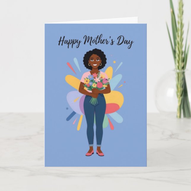 Tarjeta Festiva Give Her Flowers Mother's Day Card (Anverso)