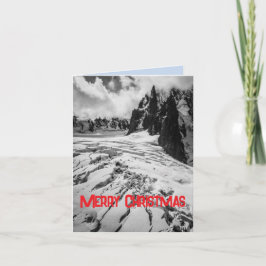 Tarjeta Festiva Glacial Crevasse Mont Blanc, France Christmas Card