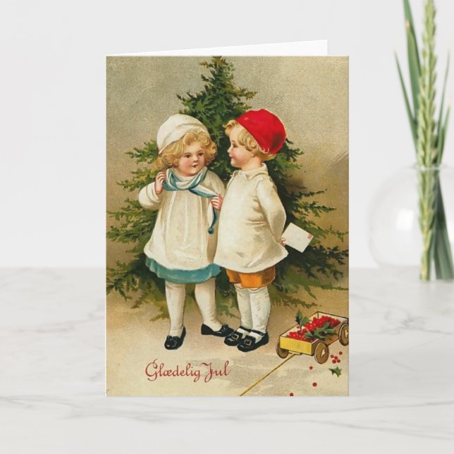 Tarjeta Festiva Glaedelig Jul (Anverso)