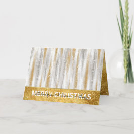 Tarjeta Festiva Glam Glitzy Gold Christmas