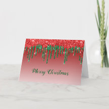Glam Red Green Glitter Drids Christmas